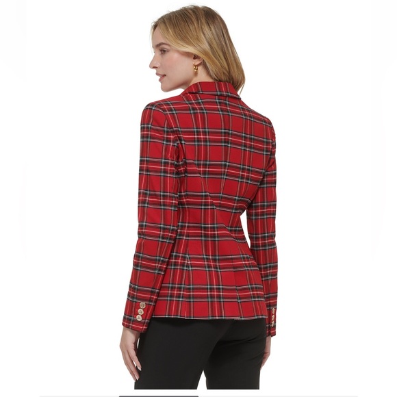 NWT Tommy Hilfiger Red Tartan Women's Blazer - Picture 7 of 14